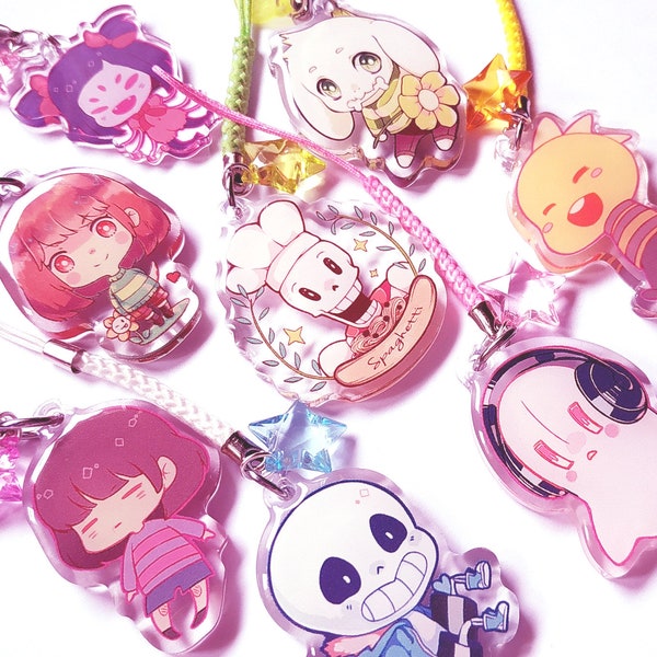 UNDERTALE clear acrylic charms