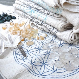 CRYSTAL GRID CLOTHS set of 3 100% cotton, all natural, sacred geometry, grid templates image 3