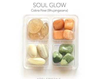 SOUL GLOW - Cobra Pose (Bhujangasana) - Yoga Crystal Set- Crystals for Yoga lovers gift set