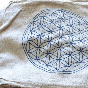 Crystal Grid Cloth FLOWER OF LIFE all natural 100% cotton, sacred geometry grid template image 3