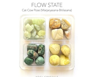 FLOW STATE - Cat-Cow Pose (Marjaryasana-Bitilasana)  - Yoga Crystal Set- Crystals for Yoga lovers gift set