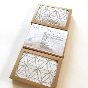 FLOWER OF LIFE crystal grid cloth grey image 4