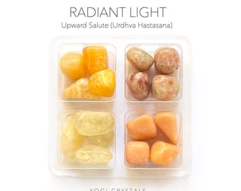 RADIANT LIGHT - Upward Salute (Urdhva Hastasana) - Yoga Crystal Set- Crystals for Yoga lovers gift set