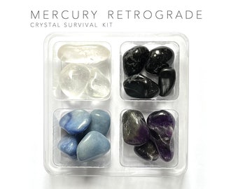 MERCURY RETROGRADE SURVIVAL Kit - rox box - crystal set - gemstone kit