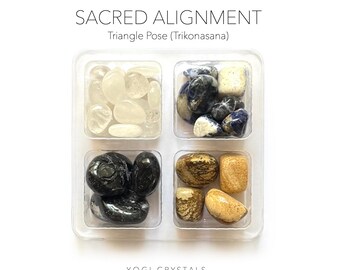 SACRED ALIGNMENT - Triangle Pose (Trikonasana) - Yoga Crystal Set- Crystals for Yoga lovers gift set