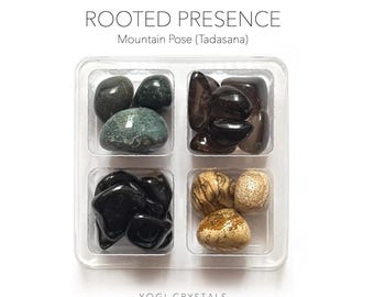 ROOTED PRESENCE Mountain Pose (Tadasana) - Yoga Crystal Set- Crystals for Yoga lovers gift set