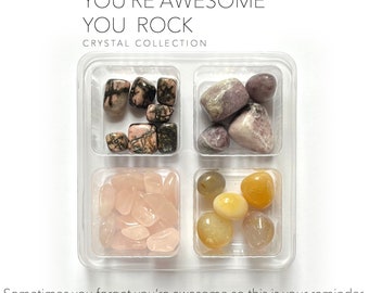 YOU'RE AWESOME - You Rock - - rox box - crystal set - gemstone kit