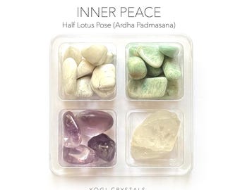 INNER PEACE - Half Lotus Pose (Ardha Padmasana) - Yoga Crystals Crystal Set- Crystals for Yoga lovers gift set