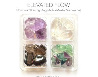 ELEVATED FLOW - Downward Facing Dog (Adho Mukha Svanasana) - Yoga Crystal Set- Crystals for Yoga lovers gift set