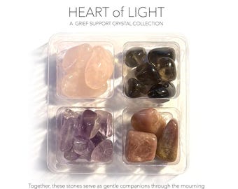 CORAZÓN DE LUZ — Un conjunto de cristales de apoyo para el duelo - cristales curativos