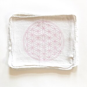 FLOWER OF LIFE - crystal grid cloth - pink