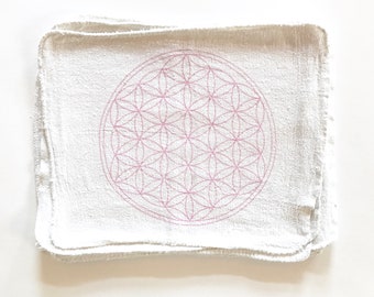 FLOWER OF LIFE - tissu de grille de cristal - rose