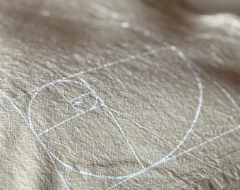 Crystal Grid Cloth -- PHI - all natural - sacred geometry grid template, alter cloth, divination cloth