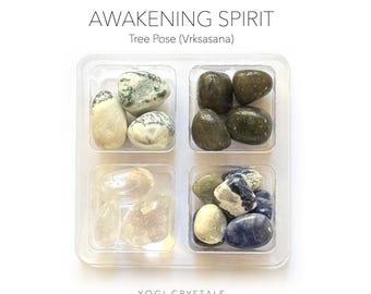 AWAKENING SPIRIT - Tree Pose (Vrksasana) - Yoga Crystal Set- Crystals for Yoga lovers gift set
