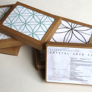 CRYSTAL GRID CLOTHS set of 3 100% cotton, all natural, sacred geometry, grid templates image 5