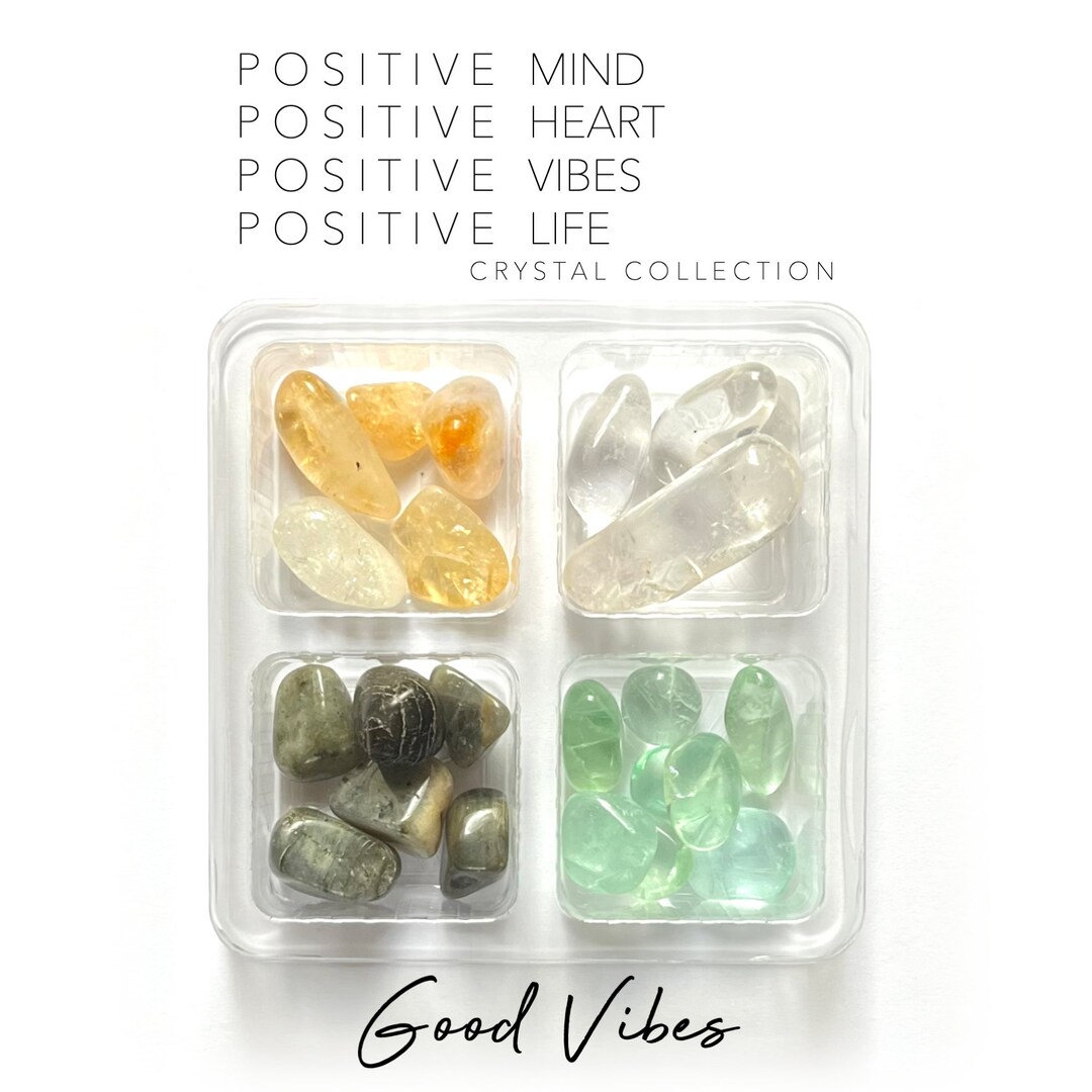 Positivity Rocks Kit POSITIVITY - GOOD VIBES - Rox Box - Crystal Set - Gemstone Kit - Etsy