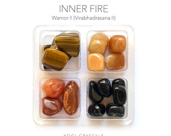 INNER FIRE - Warrior II (Virabhadrasana ii) - Yoga Crystal Set- Crystals for Yoga lovers gift set