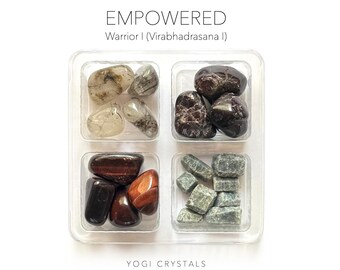 EMPOWERED - Warrior I (Virabhadrasana I)- Yoga Crystals Crystal Set- Crystals for Yoga lovers gift set