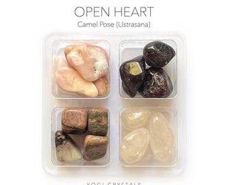 OPEN HEART - Camel Pose (Ustrasana) - Yoga Crystal Set- Crystals for Yoga lovers gift set