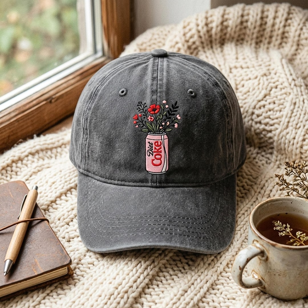 Washed Embroidered Diet Coke Hat - Etsy
