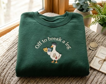 Moletom bordado para professor de teatro, camiseta para professor de artes cênicas, presente para clube de teatro, camiseta para teatro musical, camiseta para equipe de palco, camiseta engraçada com estampa de ganso