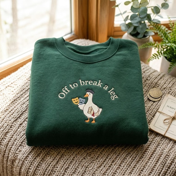 Embroidered Theatre Teacher Sweatshirt, Drama Teacher Tee, Theater Club Gift, Musical Theatre T-Shirt, Stage Crew Shirt, Funny Goose Tee