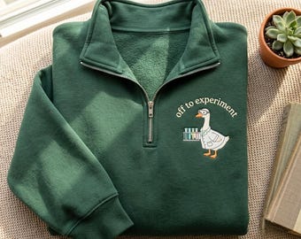 Sweatshirt mit besticktem Wissenschaftler-Gansmotiv, Geschenk für Wissenschaftsbegeisterte, T-Shirt für Laborexperimente