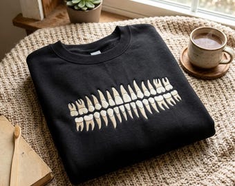 Sudadera dental bordada con dientes, regalo para dentistas e higienistas dentales.
