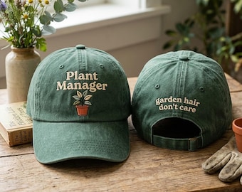 Baumwollmütze: Pflanzenmanager, Gartenfrisur egal Stickerei