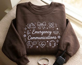 Emergency Communications Embroidered Sweatshirt, 911 Dispatcher Crewneck, Public Safety Telecommunicator Sweater, First Responder Gift