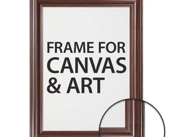 Houten lijst met walnotenpatroon voor canvas en kunst, lijst op aangepast formaat beschikbaar