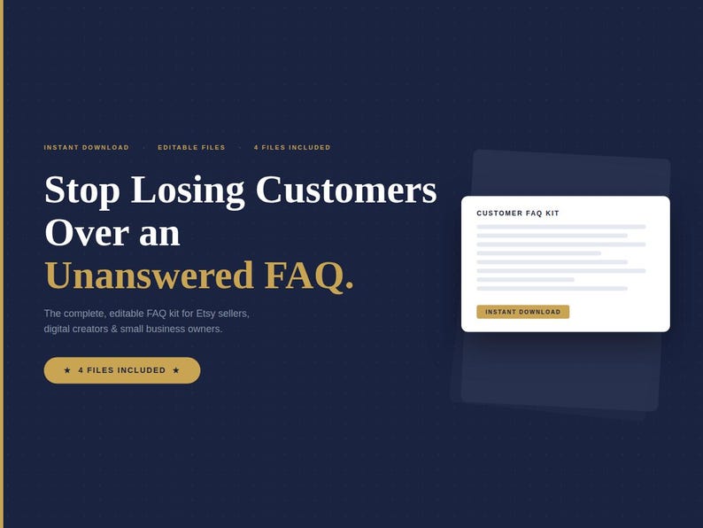 EDITABLE Customer Service FAQ Kit - Etsy