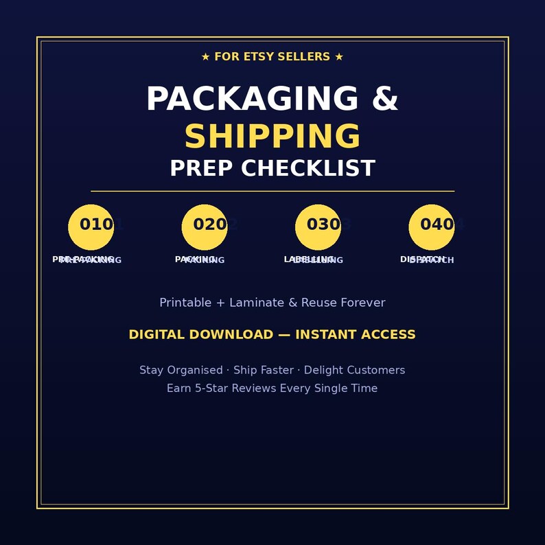 Packing Material Checklist Editable Packaging & Shipping Prep Checklist - Etsy