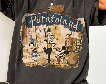 Comfort Colors® Retro Disney Potatoland Shirt,Vintage  Mickey And Friends Potatoland Shirt, Mickey And Co Shirt, Potatoland Castle Tee