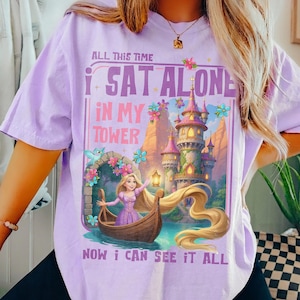 Retro All This Time I Sat Alone In My Tower Now I Can See It All, Disney Rapunzel Princess Shirt, Tangled Showgirl Tee, Disney 2026 Trip Tee