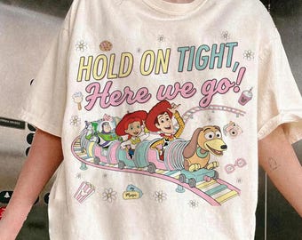 Vintage Slinky Dog Dash Inspired Shirt, Toy Story Land Rollercoaster Shirt, Hold On Tight Here We Go Shirt, Hollywood Studios Tee