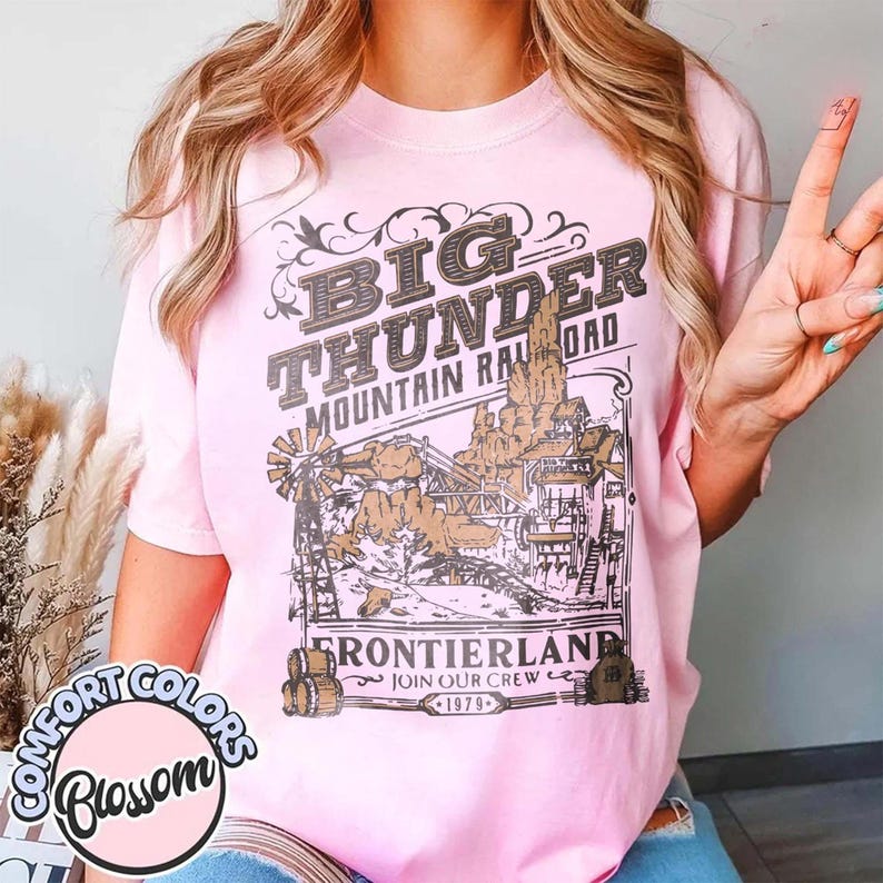 Disney Mickey and Friends Big Thunder Mountain Railroad Comfort Colors Shirt, The Wildest Ride In The Wilderness Tee, Disneyland Vacation image 6
