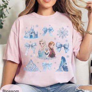 Retro Disney Princess Elsa Bow Shirts, Vintage Elsa Shirt, Frozen Shirt, Disney Girls Trip, Disney Princess Trip Tee, Disneyland Family Tee image 6