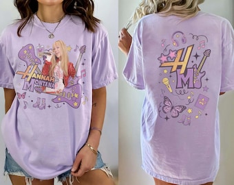 Camiseta de Hannah Montana de Disney Channel, Camiseta con el logo musical de Hannah Montana de Disney, Viaje de chicas 2026, El otro lado de mí, Camiseta de viaje de chicas de Disney