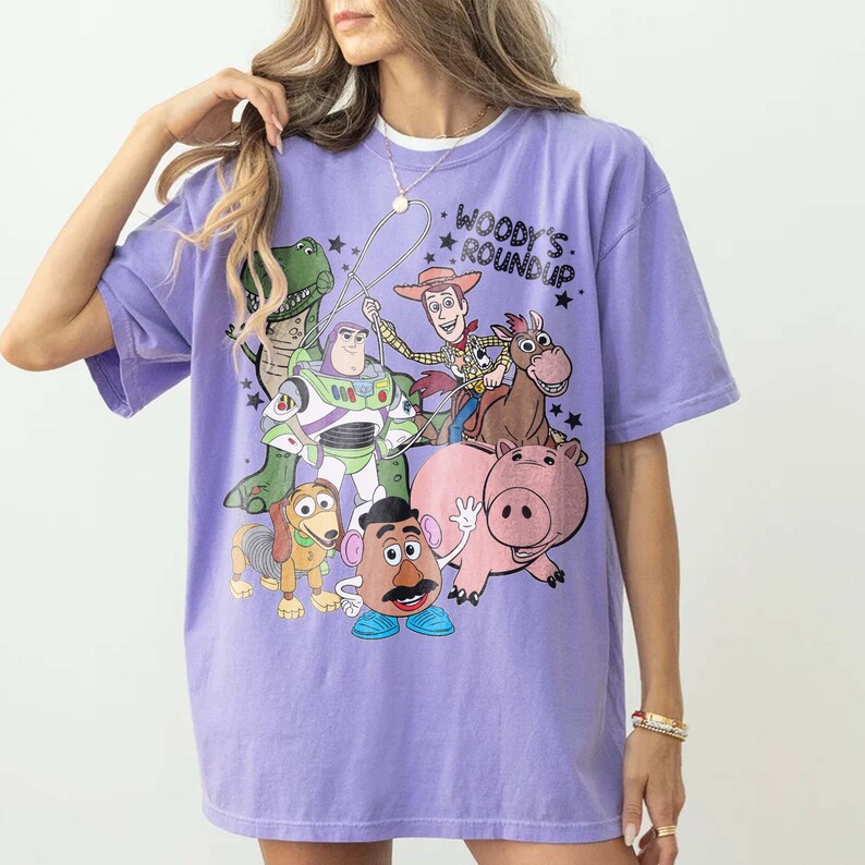 Retro Woody Toy Story Shirt, Vintage Disney Pixar Shirt, Woody Buzz Toy Story Party, Toy Story Land Tee, Disneyland Family Matching Tee image 4