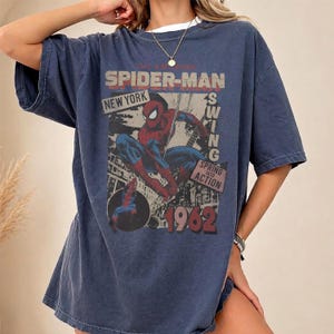 Vintage Amazing Spider-Man Comfort Colors Shirt, Retro Marvel Comics Cover Tee, MCU Fan Gift, Pink Spiderman Graphic Shirt, Marvel Trip Tee image 4