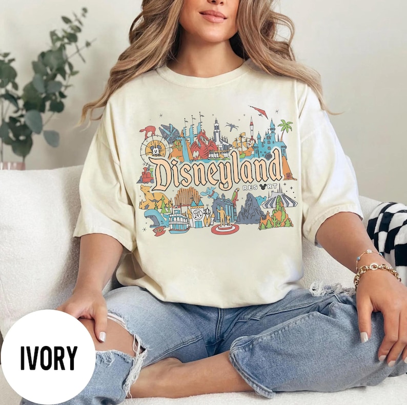 Retro Disneyland Resort Comfort Colors Shirt, Disneyland Parks Shirt, Magic Kingdom Shirt, Disneyland California Tee, Disney Family Shirt image 1