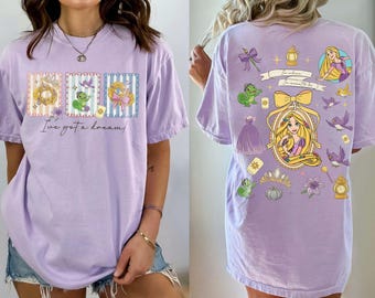 Camiseta vintage de Rapunzel de Enredados de Disney, camiseta retro "Tengo un sueño", camiseta de la princesa Rapunzel y Pascal, camiseta de Magic Kingdom, camiseta para viaje a Disney.