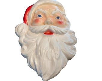 Vintage Weihnachtslicht Blasform Weihnachtsmann Gesicht Kopf 1989 Union Produkte 7526 Funktioniert