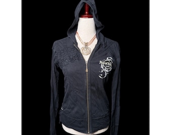 Y2K Hard Rock Cafe 1971 Zip M hoodiejack Cheetah Rock N Roll Orlando grunge