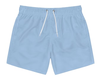 Bañador tipo short azul claro para hombre / Pantalones cortos de playa minimalistas, traje de baño de verano de secado rápido