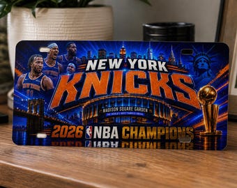 Matrícula de los New York Knicks campeones de la NBA 2026 / Decoración del Madison Square Garden