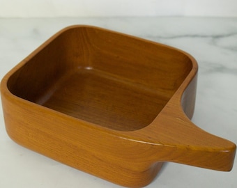Sowe Konst Teak Bowl- Small Square Scoop Bowl- Mid Century Modern