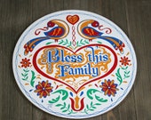 Bless This House- Folk Art-Double Distelfink Wall Home Decor