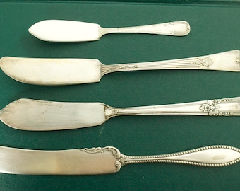 Collection of Butter Knives- Metal Butter Knives- W Ma Rogers- Rogers Bros